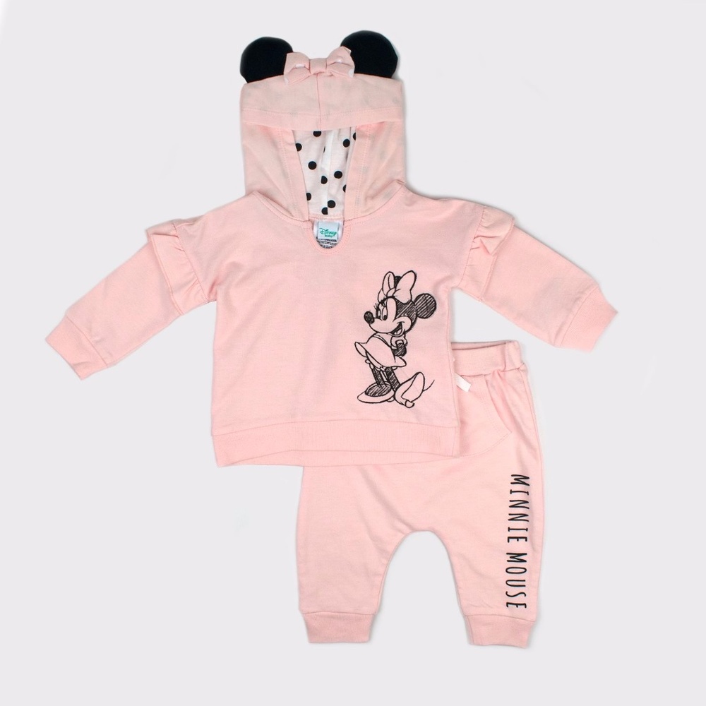 Minnie Mouse Blush Pink Hooded Track Suit 2T